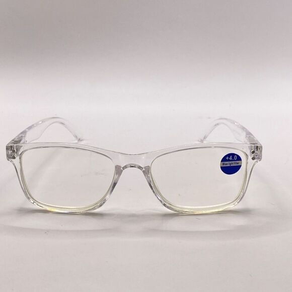 Reading Glasses 4.0 for Readers Bluelight Filter Clear Frame NWT - Picture 3 of 11